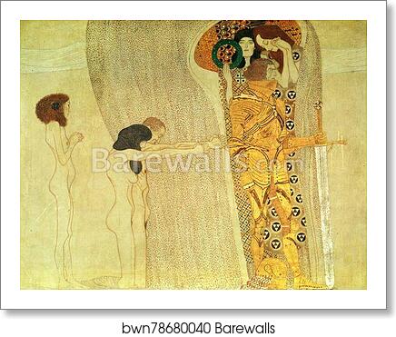 The Beethoven Frieze: The Longing for Happiness (left wall) by Gustav Klimt, Art Print The Beethoven Frieze: The Longing for Happiness (left wall) by Gustav Klimt, Art Print