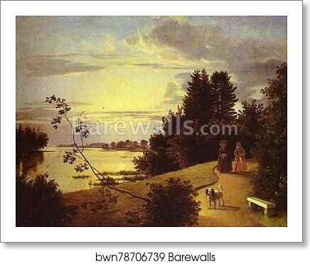 View on Yelagin Island in St. Petersburg by Ivan Khrutsky, Art Print View on Yelagin Island in St. Petersburg by Ivan Khrutsky, Art Print