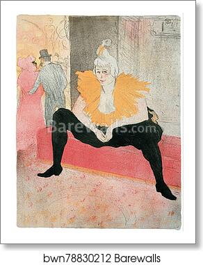 La Clownesse assise by Henri De Toulouse-Lautrec, Art Print