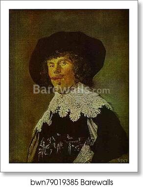 Portrait of Young Man in Black Coat by Frans Hals, Art Print