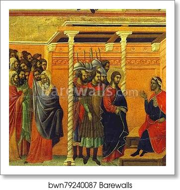 Maestà (back, central panel) Jesus Before Pontius Pilate by Duccio Di Buoninsegna, Art Print Maestà (back, central panel) Jesus Before Pontius Pilate by Duccio Di Buoninsegna, Art Print
