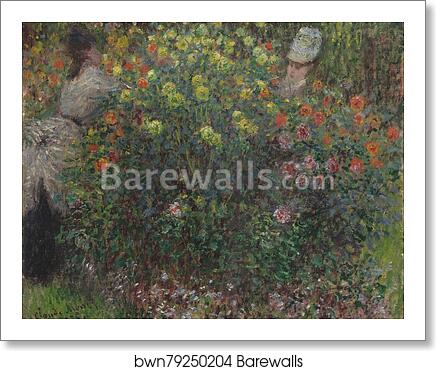 Ladies in Flowers by Claude Monet, Art Print