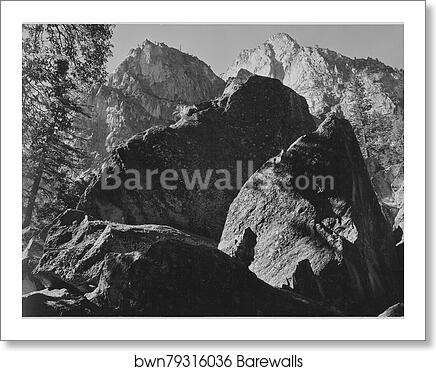 Grand Sentinel, Kings River Canyon (Proposed as a national park), California, 1936.  Photographs of National Parks and Monuments, compiled 1941 - 1942, documenting the period ca. 1933 - 1942 by Ansel Adams (1902-1984), Art Print
