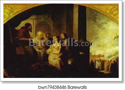 The Patrician Juan and His Wife Reveal His Dream to Pope Liberius by Bartolomé Esteban Murillo, Art Print
