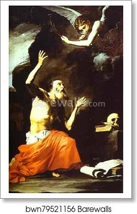 St. Jerome and the Angel of Judgment by Jusepe De Ribera, Art Print St. Jerome and the Angel of Judgment by Jusepe De Ribera, Art Print