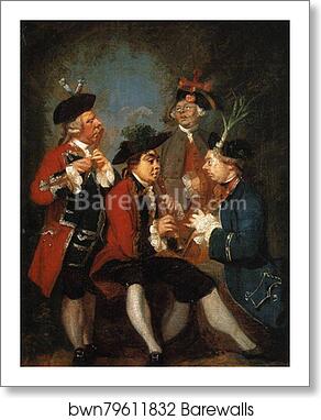 Sir Thomas Kennedy, James Caulfeild, Mr Ward and Mr Phelps by Sir Joshua Reynolds, Art Print