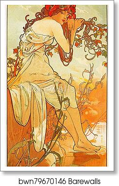 Summer by Alphonse Mucha, Art Print