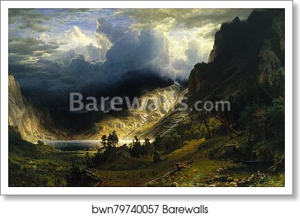 A Storm in the Rocky Mountains, Mt. Rosalie by Albert Bierstadt, Art Print