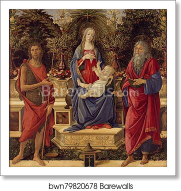 Madonna and Child with both Saints John by Sandro Botticelli, Art Print