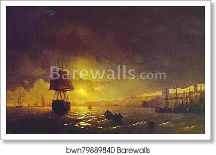 View of Odessa by Moonlight by Ivan Aivazovsky, Art Print