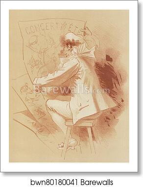 Original drawing for the cover of Les Maîtres de l’Affiche from issue 1, Dec 1895 by Jules Chéret, Art Print