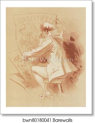 Original drawing for the cover of Les Maîtres de l’Affiche from issue 1, Dec 1895 by Jules Chéret, Art Print Original drawing for the cover of Les Maîtres de l’Affiche from issue 1, Dec 1895 by Jules Chéret, Art Print