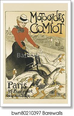 Motocycles Comiot by Théophile Steinlen, Art Print