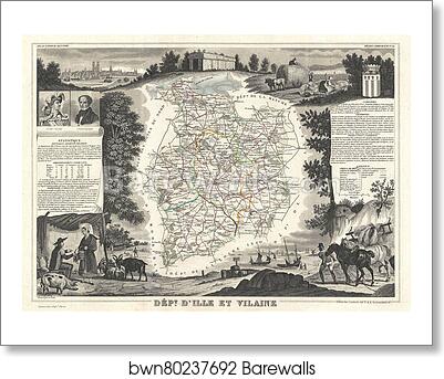 Dept. d'Ille Et Vilaine by Victor Jules Levasseur, Art Print Dept. d'Ille Et Vilaine by Victor Jules Levasseur, Art Print