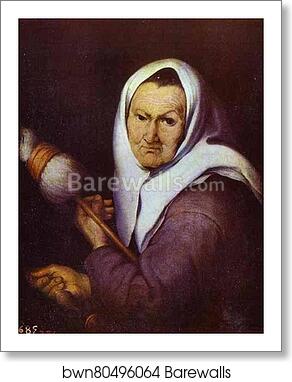 Old Woman with a Distaff by Bartolomé Esteban Murillo, Art Print