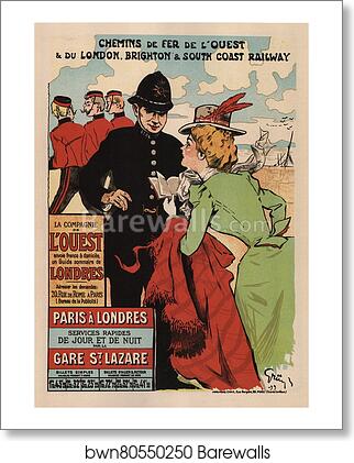 La Cie de l'Ouest : "Paris-Londres" by Jules-Alexandre Grün, Art Print La Cie de l'Ouest : "Paris-Londres" by Jules-Alexandre Grün, Art Print