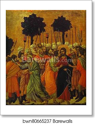 Maestà (back, central panel, detail of) The Seizing of Jesus by Duccio Di Buoninsegna, Art Print Maestà (back, central panel, detail of) The Seizing of Jesus by Duccio Di Buoninsegna, Art Print