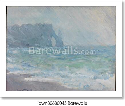 Regnvær, Etretat by Claude Monet, Art Print