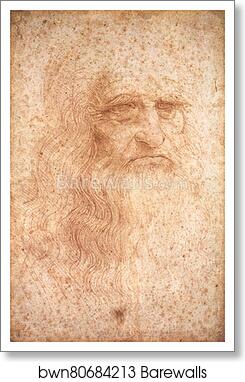 Presumed Self-portrait by Leonardo Da Vinci, Art Print