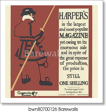 La revue "Harper's Magazine" by William Nicholson, Art Print
