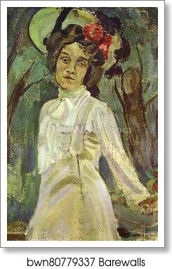 Portrait of Nadezhda Staniukovich by Victor Borisov-Musatov, Art Print