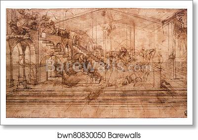 Perspectival study of The Adoration of the Magi by Leonardo Da Vinci, Art Print Perspectival study of The Adoration of the Magi by Leonardo Da Vinci, Art Print