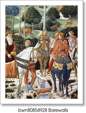 Procession of the Magus Caspar. Detail by Benozzo Gozzoli, Art Print