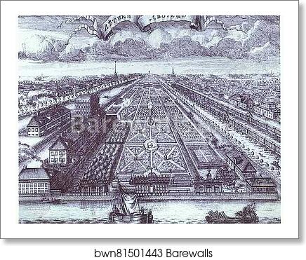 St. Petersburg. View of the Summer Gardens from the Neva River by Alexey Zubov, Art Print