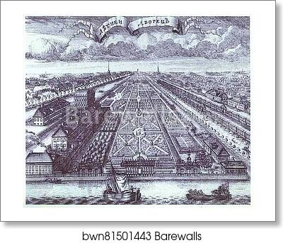 St. Petersburg. View of the Summer Gardens from the Neva River by Alexey Zubov, Art Print St. Petersburg. View of the Summer Gardens from the Neva River by Alexey Zubov, Art Print