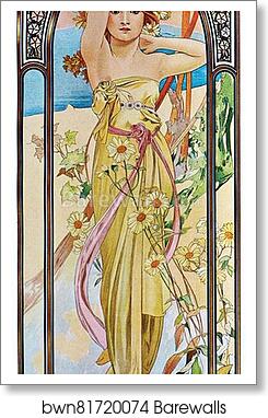 Day Break by Alphonse Mucha, Art Print