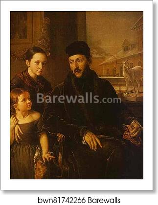 Portrait of D. P. Voyeikov with His Daughter and the Governess Miss Sorock by Vasily Tropinin, Art Print Portrait of D. P. Voyeikov with His Daughter and the Governess Miss Sorock by Vasily Tropinin, Art Print