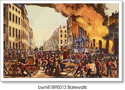 The Life of a Fireman by Currier & Ives, Art Print