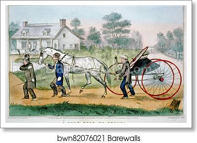 A hard road to travel. Lithograph, hand-colored by Currier & Ives, Art Print A hard road to travel. Lithograph, hand-colored by Currier & Ives, Art Print