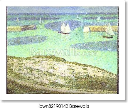 Port-en-Bessin, Entrance to the Harbour by Georges Seurat, Art Print