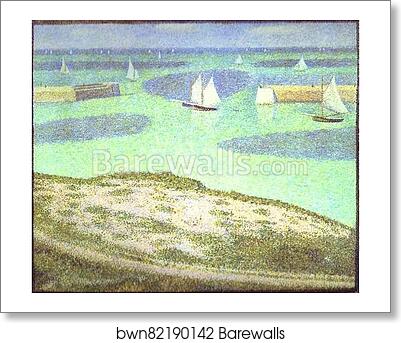 Port-en-Bessin, Entrance to the Harbour by Georges Seurat, Art Print Port-en-Bessin, Entrance to the Harbour by Georges Seurat, Art Print