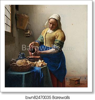 The Milkmaid by Johannes Vermeer, Art Print
