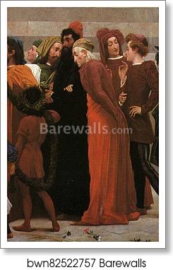 Cimabue's Celebrated Madonna is Carried in Procession through the Streets of Florence; in front of the Madonna, and Crowned with Laurels, walks CImabue Himself, with his Pupil Giotto; behind It Arnolfo Di Lapo, Gaddo Gaddi, Andrea Tafi, Niccola Pisano, Bu by Frederick Leighton, Art Print