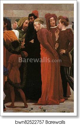 Cimabue's Celebrated Madonna is Carried in Procession through the Streets of Florence; in front of the Madonna, and Crowned with Laurels, walks CImabue Himself, with his Pupil Giotto; behind It Arnolfo Di Lapo, Gaddo Gaddi, Andrea Tafi, Niccola Pisano, Bu by Frederick Leighton, Art Print Cimabue's Celebrated Madonna is Carried in Procession through the Streets of Florence; in front of the Madonna, and Crowned with Laurels, walks CImabue Himself, with his Pupil Giotto; behind It Arnolfo Di Lapo, Gaddo Gaddi, Andrea Tafi, Niccola Pisano, Bu by Frederick Leighton, Art Print