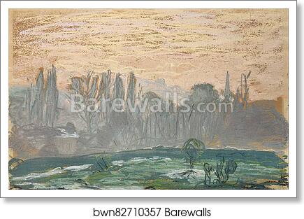 Winter Landscape with Evening Sky by Claude Monet, Art Print