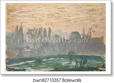 Winter Landscape with Evening Sky by Claude Monet, Art Print Winter Landscape with Evening Sky by Claude Monet, Art Print