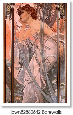 Evening Reverie by Alphonse Mucha, Art Print