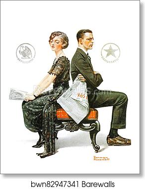 Saturday Evening Post cover – "Election Debate" by Norman Rockwell, Art Print