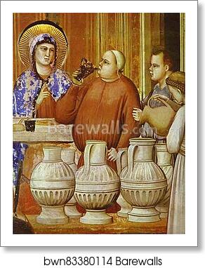 The Wedding Feast at Cana. Detail by Giotto, Art Print
