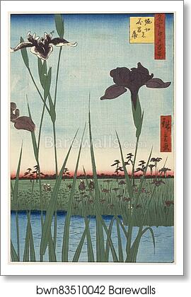 Horikiri Iris Garden (Horikiri no hanash�?bu), from the series One Hundred Famous Views of Edo (Meisho Edo hyakkei) by Utagawa Hiroshige, Art Print Horikiri Iris Garden (Horikiri no hanash�?bu), from the series One Hundred Famous Views of Edo (Meisho Edo hyakkei) by Utagawa Hiroshige, Art Print