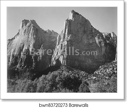 Court of the Patriarchs, Zion National Park, Utah.  Photographs of National Parks and Monuments, compiled 1941 - 1942, documenting the period ca. 1933 - 1942 by Ansel Adams (1902-1984), Art Print