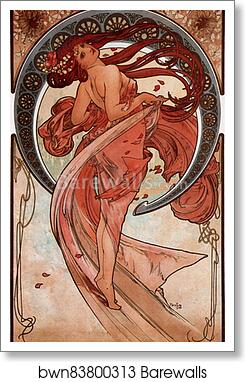 Dance by Alphonse Mucha, Art Print