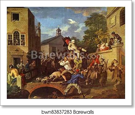 Chairing the Member by William Hogarth, Art Print