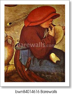 The Peasant Wedding. Detail by Pieter Bruegel The Elder, Art Print