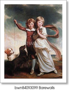 The Clavering Children by George Romney, Art Print