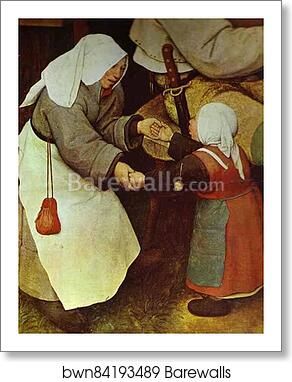 The Peasant Dance. Detail by Pieter Bruegel The Elder, Art Print